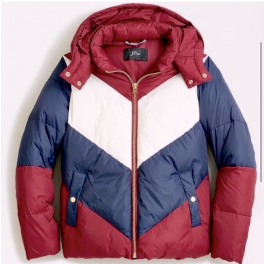 J Crew Retro Stripe Puffer - image 1